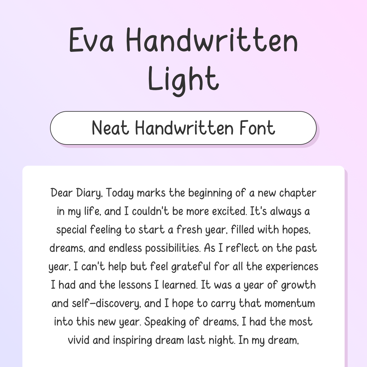 Eva Handwritten Font Light