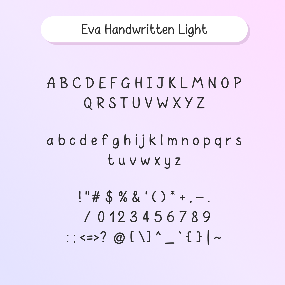 Eva Handwritten Font Light